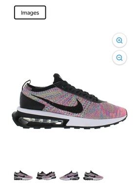 Nike Flyknit Athletic Shoe in Pink Multicolor with Black Accents